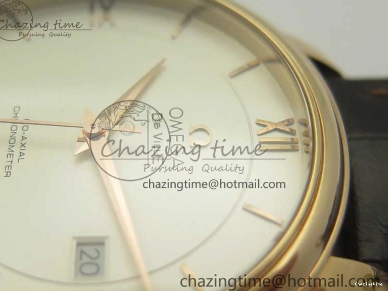 0119 Practical De Ville RG MKF 1:1 Best Edition Silver Dial RG Markers on Brown Leather Strap MIYOTA 9015 V 8049